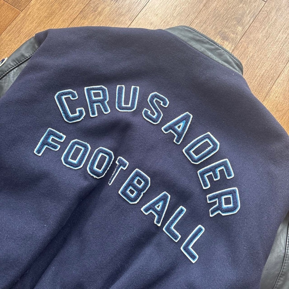 Men’s Vintage 2002 leather varsity football jacket - Picture 4 of 8